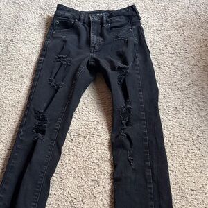 Aeropostale Black Distressed Skinny Jeans